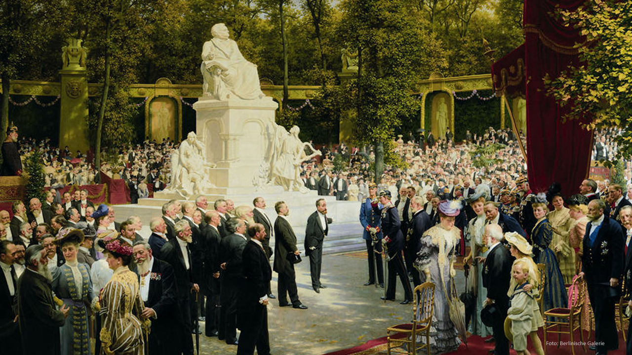 The painting "Unveiling of the Richard Wagner Memorial in the Tiergarten" in the Museum of Modern Art.